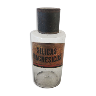 Old pharmacy jar / apothecary bottle silicas magnesicus