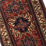Antique Persian Carpet Handwoven Tribal Deep Red Wool Area Rug- 140x190cm