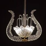 Set of 5 Art Decò Fountain Chandelier By Barovier e Toso, Murano Glass, 194