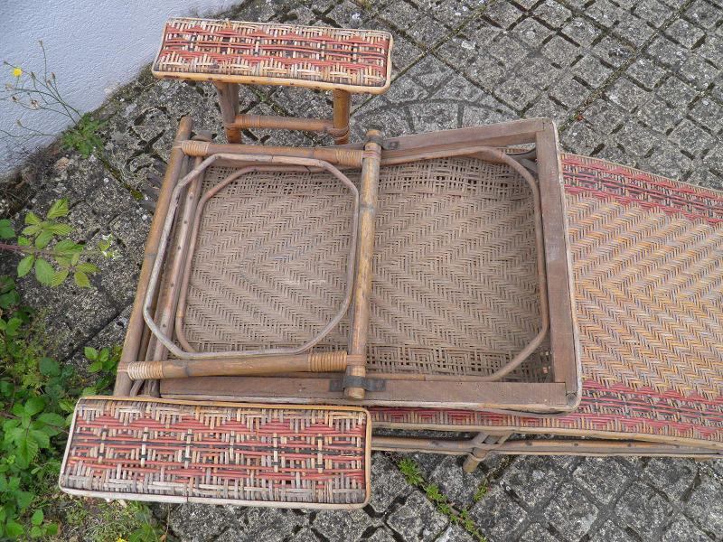 Rattan chaise longue 1900