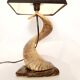 Brutalist spiral lamp from the 1960s, a curiosity object made of horn.