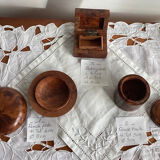 Set of 3 small Thuya wooden boxes