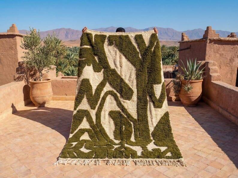 Handmade pure wool rug, size 200 x 300 cm.