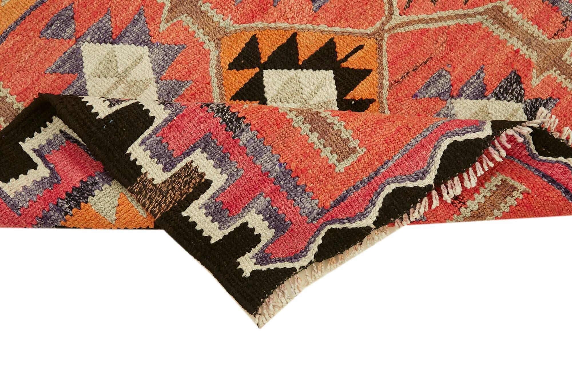 Turkish Handwoven Vintage Herki Kilim 97 cm x 325 cm
