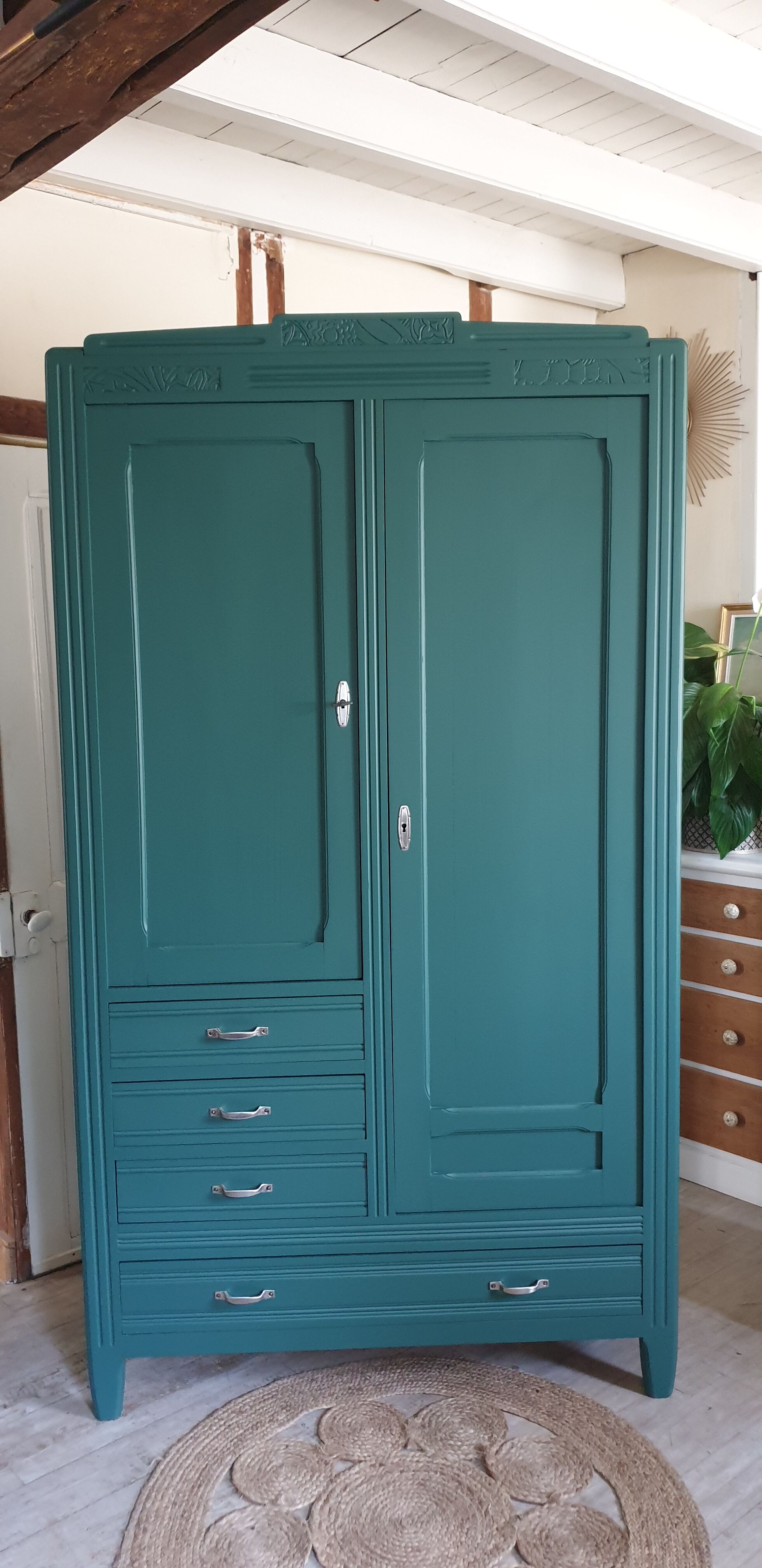 Parisian wardrobe in solid wood