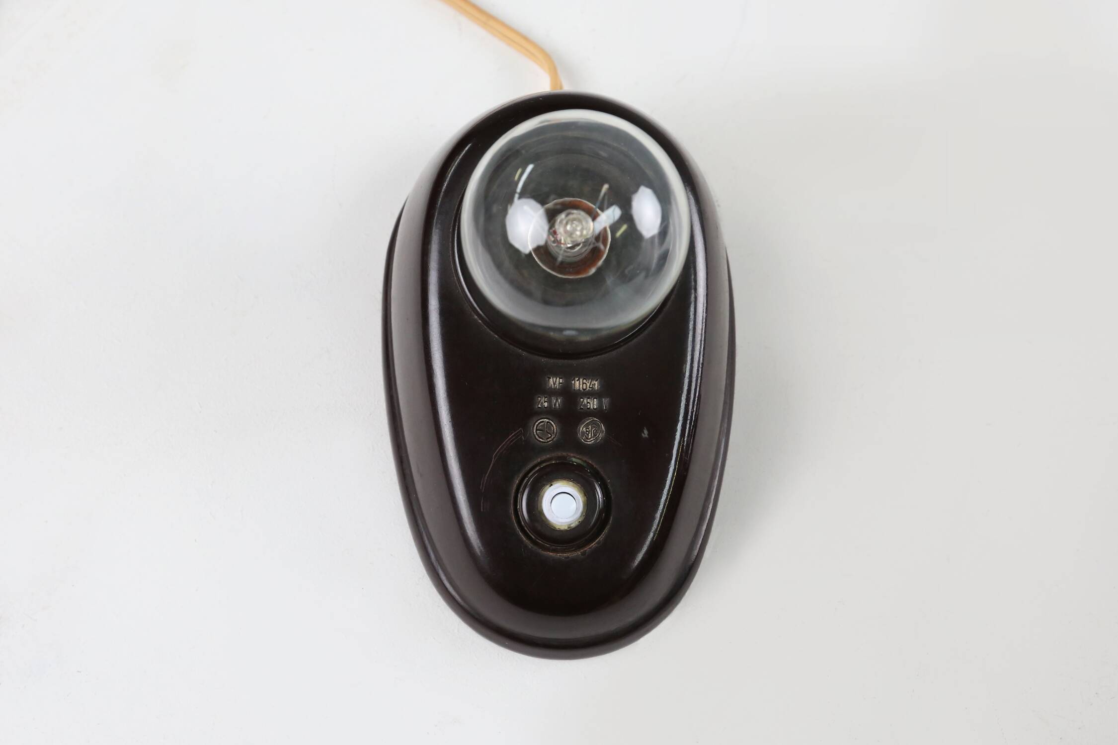 Brown Bakelite Lamps by Bauhaus for ESC Zukov 1930s