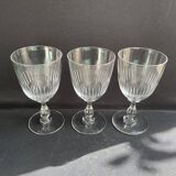3 Water glasses – Blown and cut crystal