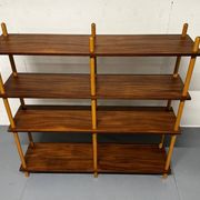 Mid-century modernist teak stick wall cabinet attributed to Willem Lutjens for Gouda Den Boer, 1950s