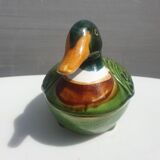 Earthenware duck signed Michel Caugant