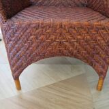 Woven rattan armchair, 1980s