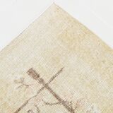 7x9 Shades Of Tan Beige Vintage Rug, 203x281Cm