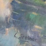 Huile sur panneau de 1946 signée L. Steiner