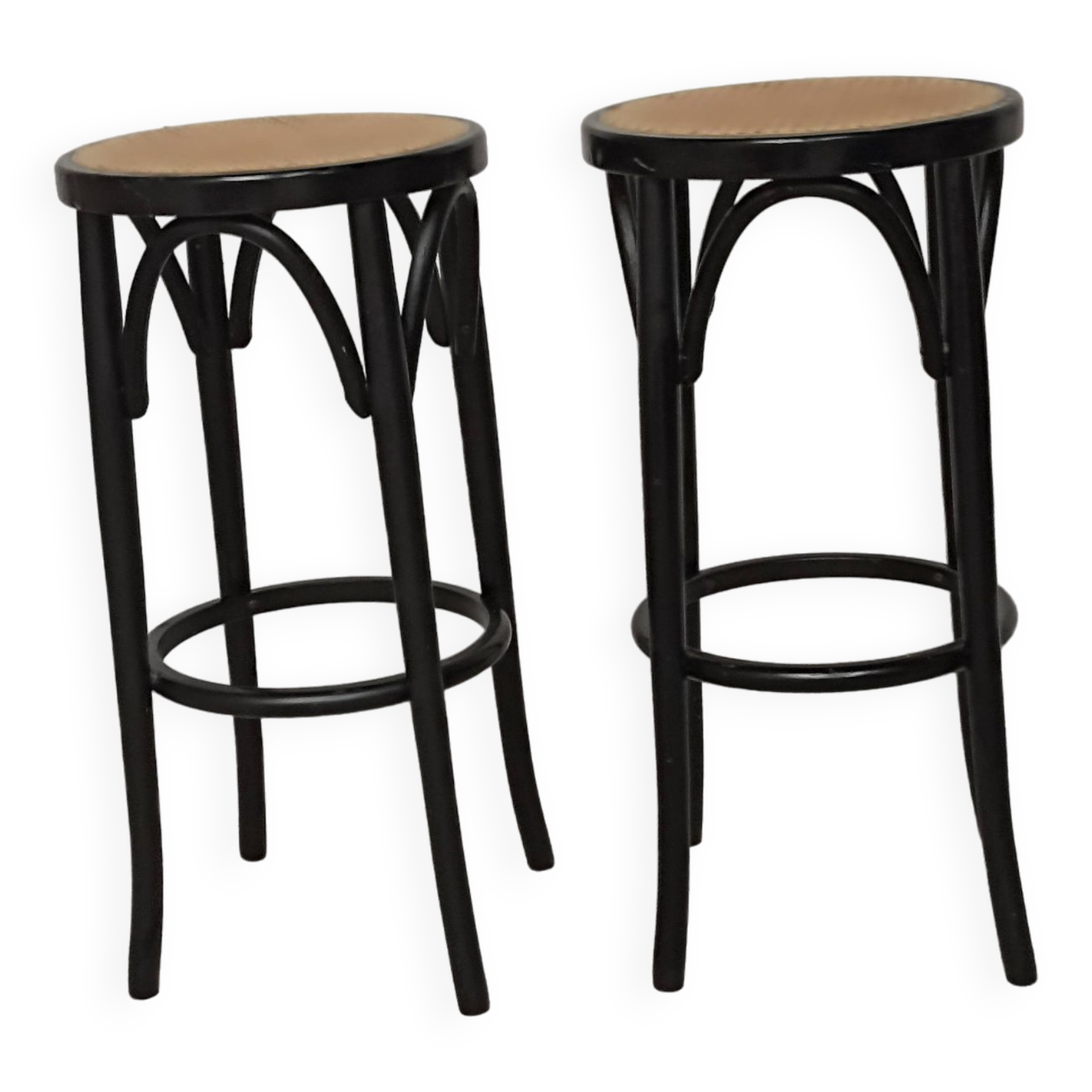 Pair of Thonet cannage style stools