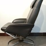 Designer armchair in vintage leather model Malung Ikea 1999