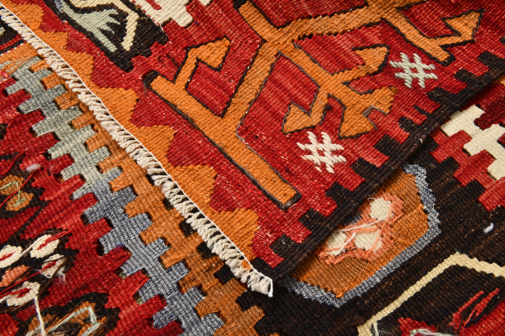 Primitive turkish kilim rug 311x187cm