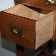 Vintage Military Campaign Desk with Leather Top from Harrods London