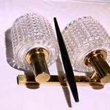 Carl fagerlund, wall lamp, brass & crystal, by , mid-century sweden