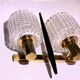 Carl fagerlund, wall lamp, brass & crystal, by , mid-century sweden