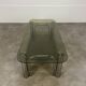 Chrome metal and smoked glass coffee table, 70s
