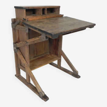 Pine desk can be used both standing and sitting, 1920s