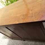 Oak desk with a sliding curtain