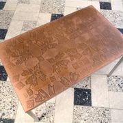 Copper side table with abstract relief from Opal Möbel, West-Germany 1960s