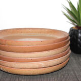 Craft plates in enamelled natural sandstone