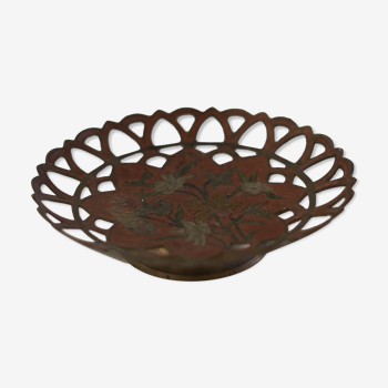 Vintage copper enamelled dish