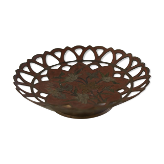 Plat vintage cuivre émaillé