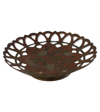 Plat vintage cuivre émaillé