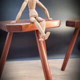 Duo tripod stool solid wood