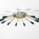 Very nice large 12-armed Mid Century Modern Brass Sputnik ceiling lamp