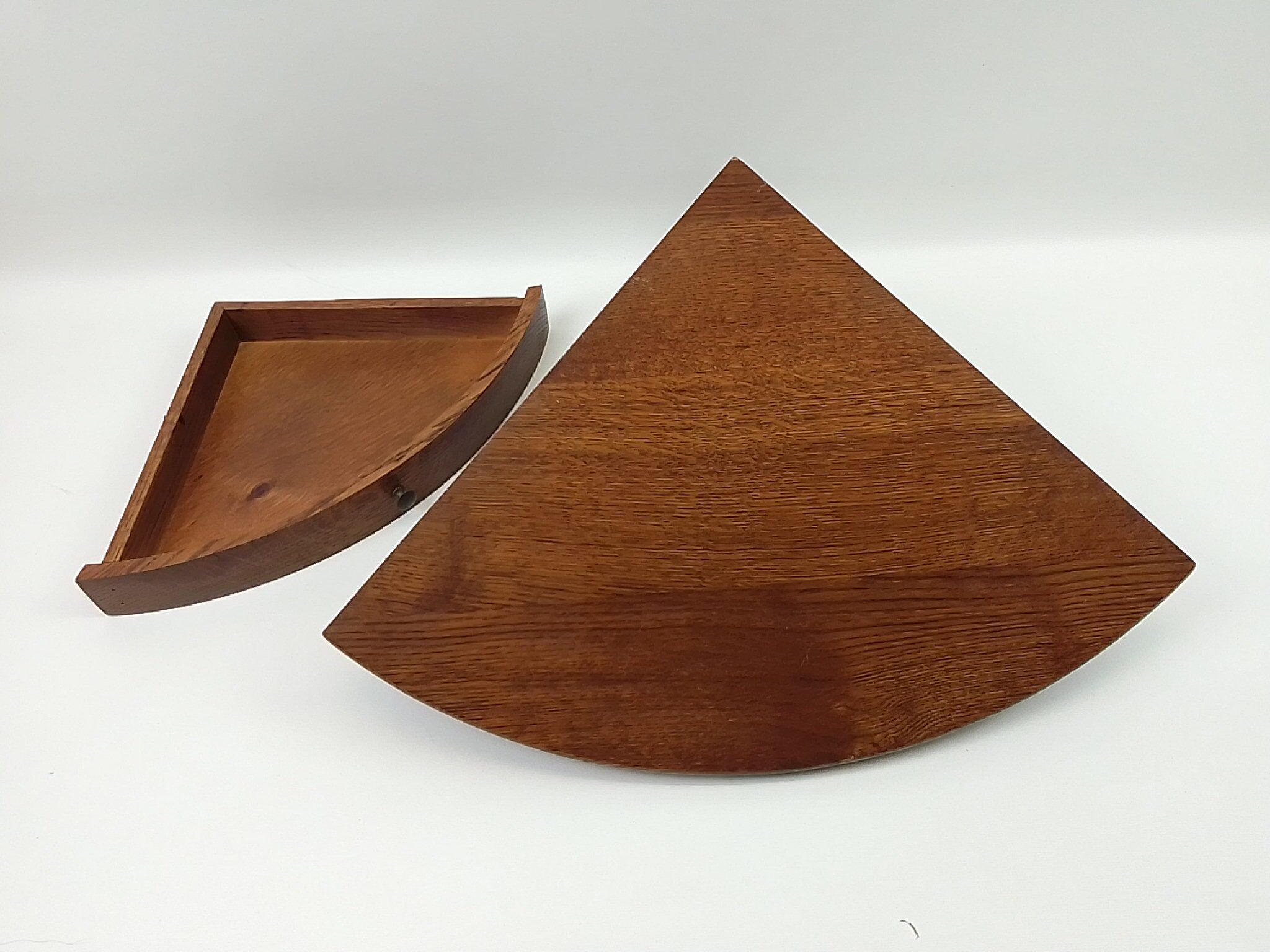 Rustic corner shelf one wooden drawer