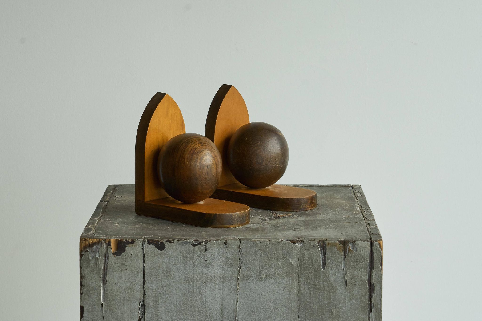 Art Deco wooden bookends from the 1930s.