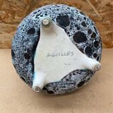 Old Cauldron Pot Tripod Annette ROUX Ceramic Fat Lava 50s #B579