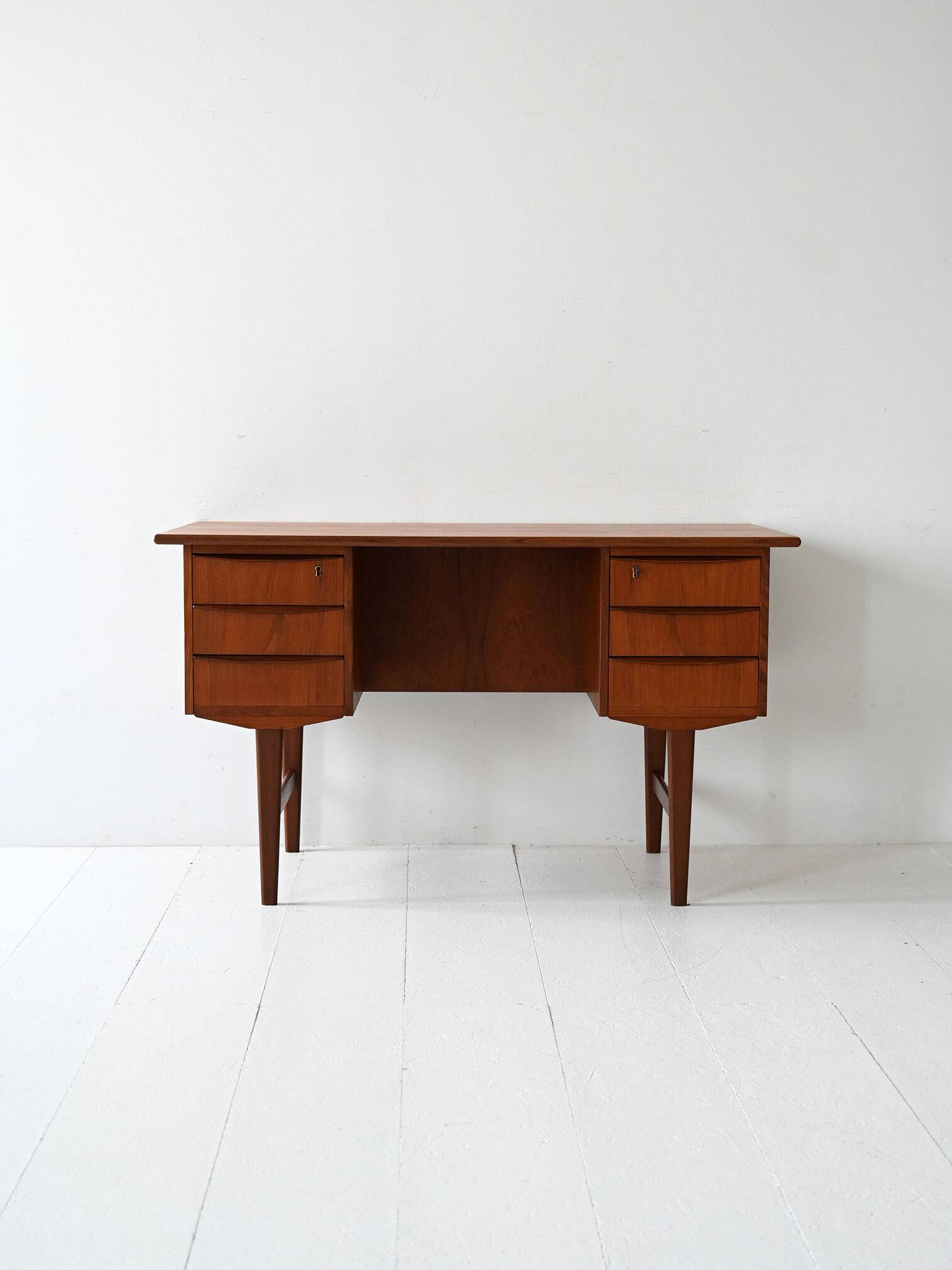 Freestanding Danish teak desk, 1950s/60s