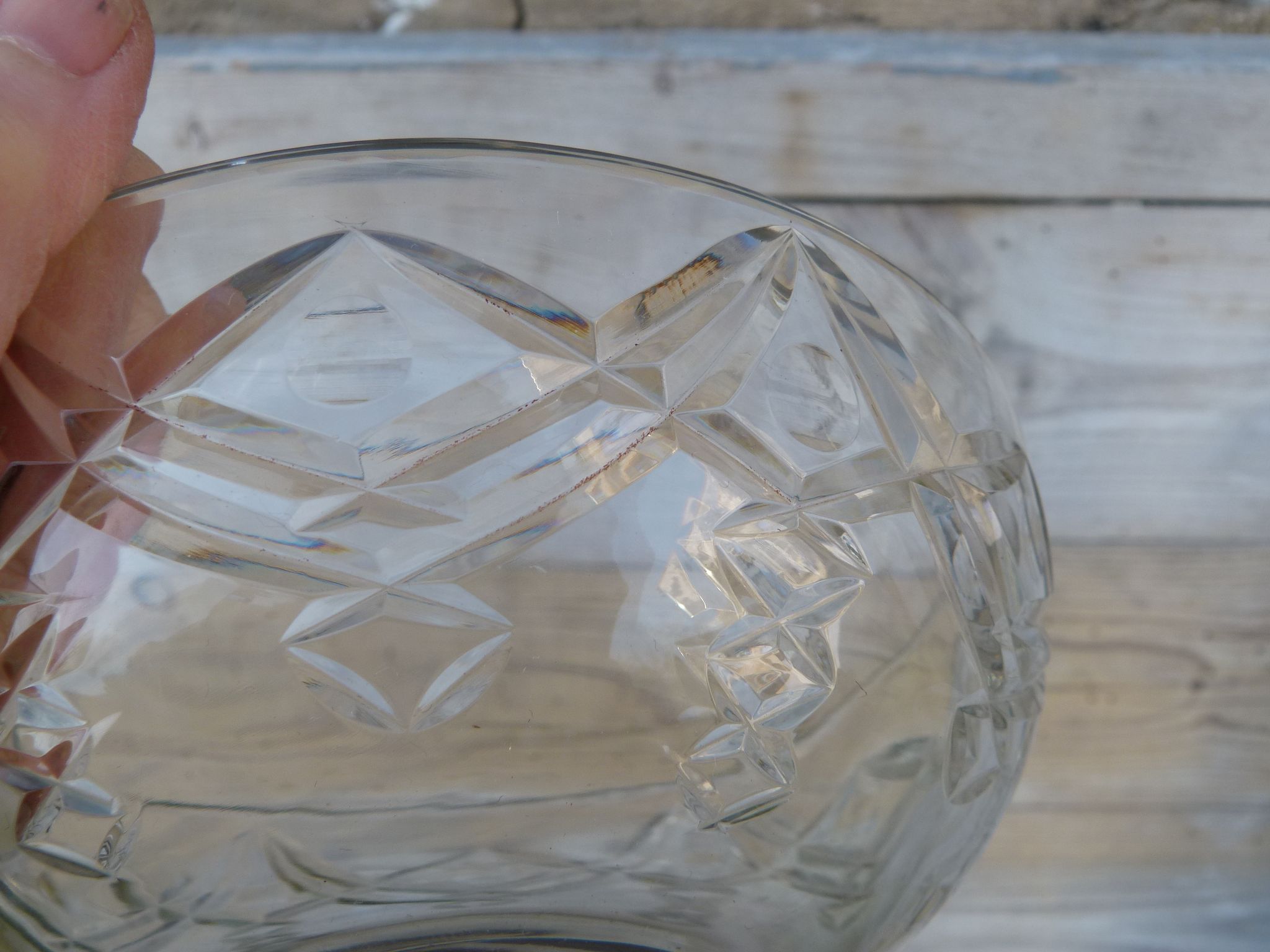 Salad bowl cut old crystal Baccarat signed