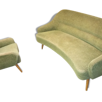 Set Canapé ARC EGG et un fauteuil années 50/60 vintage