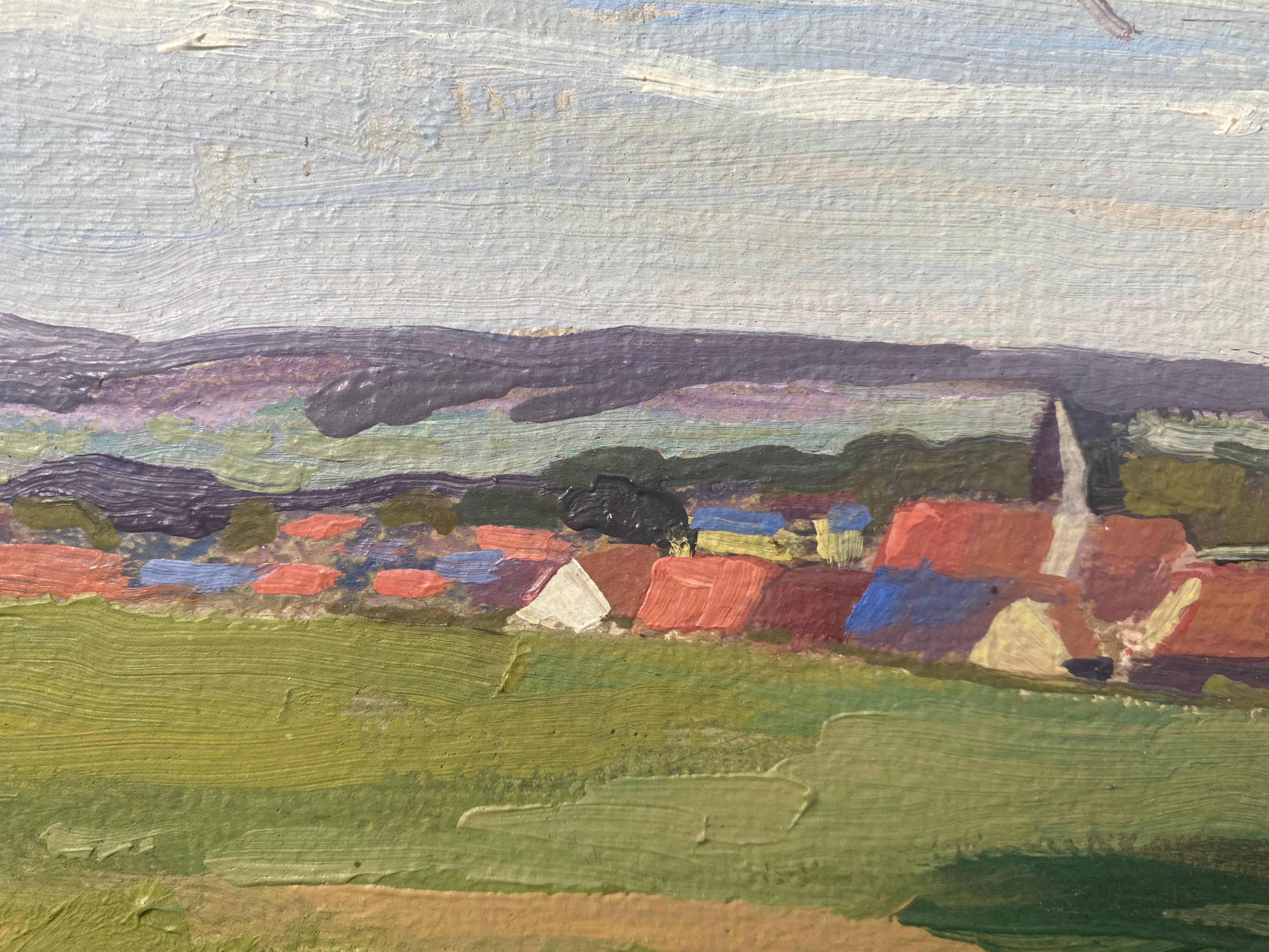 HST painting "Landscape in Jouy sur Eure" by Léon Gaudeaux (1893 / 1947)