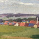 HST painting "Landscape in Jouy sur Eure" by Léon Gaudeaux (1893 / 1947)