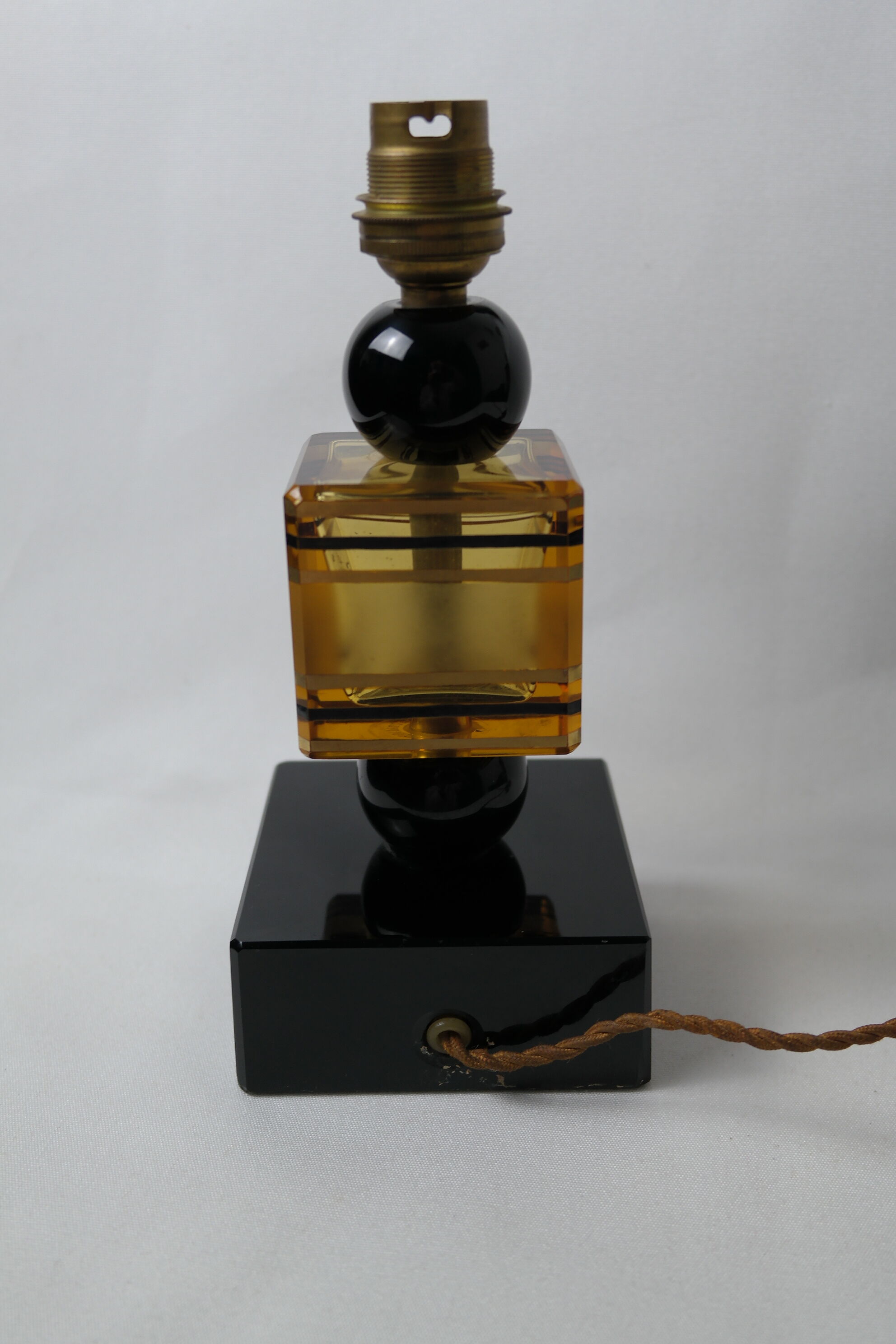 Art Deco style lamp foot in glass and ceramics