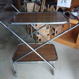 1970s chrome rolling bar trolley