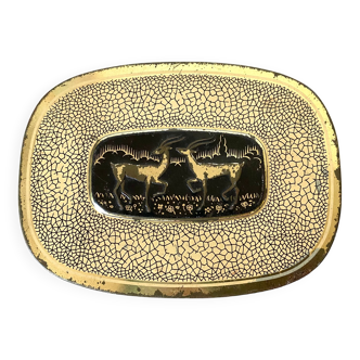 Boîte en métal ancienne antilopes art déco