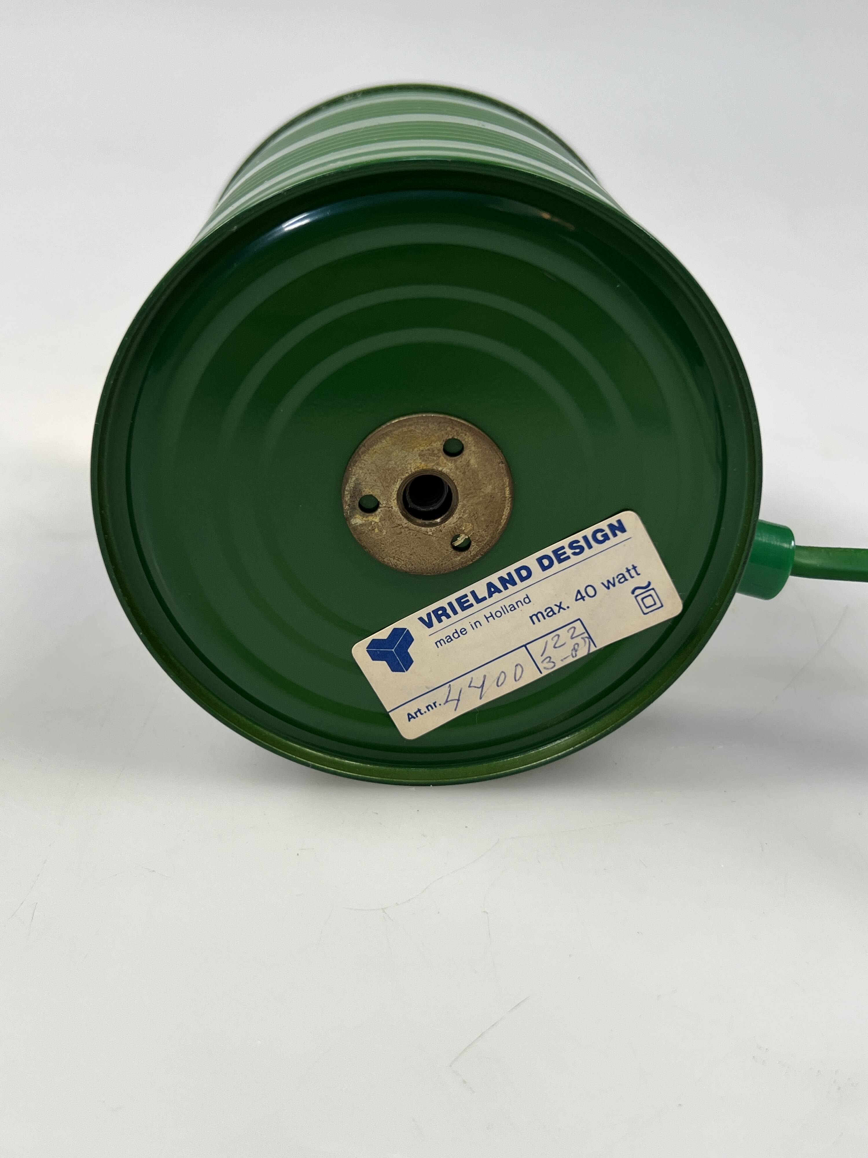 Vintage Green Tin Can Lamp, Ad Van Berlo, Vrieland Design, 1980s