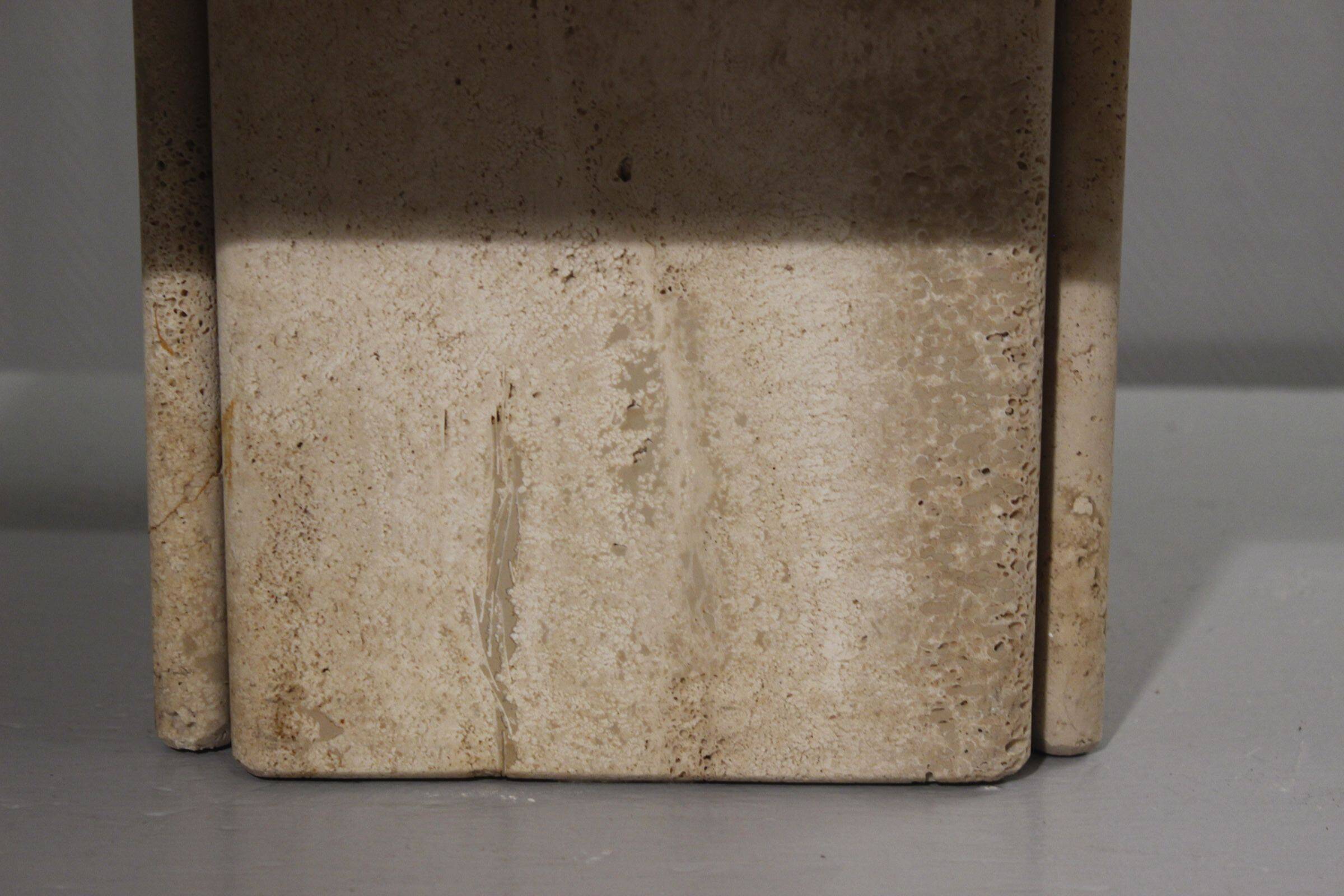 Low design side table in travertine, 1970s