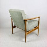 Fauteuil danois en tissu vert, années 1970