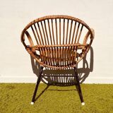 Pair of lounge rattan armchairs by D. Van Sliedregt / R. Noordwolde. Vintage
