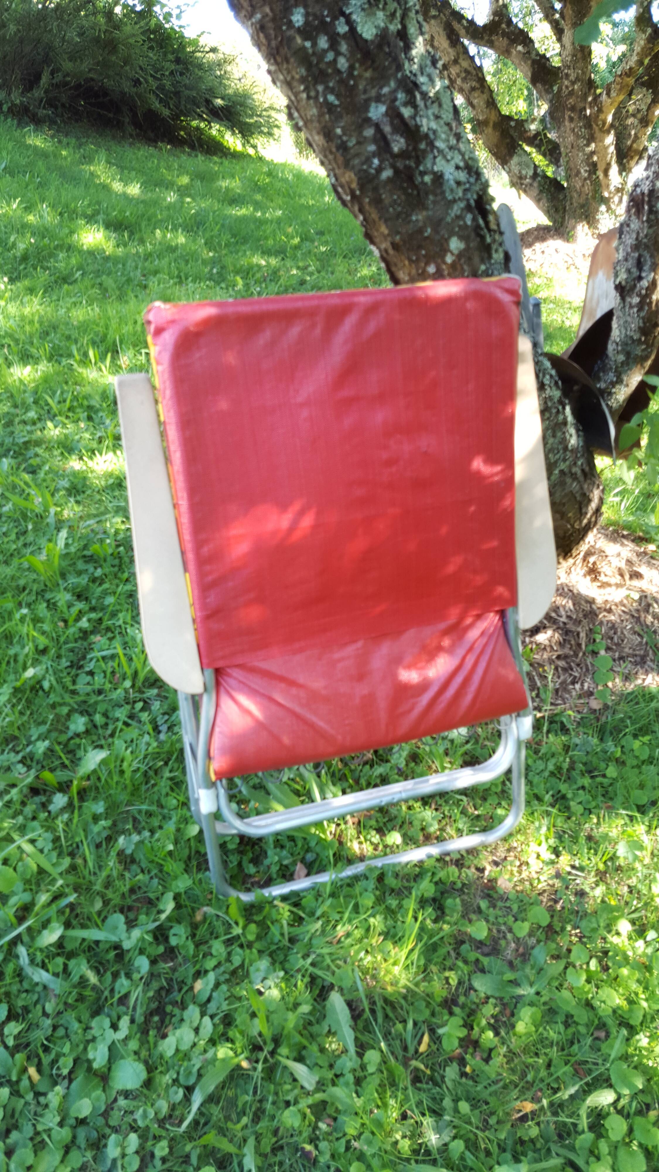 Vintage 70 "flower power" kettler folding long chair