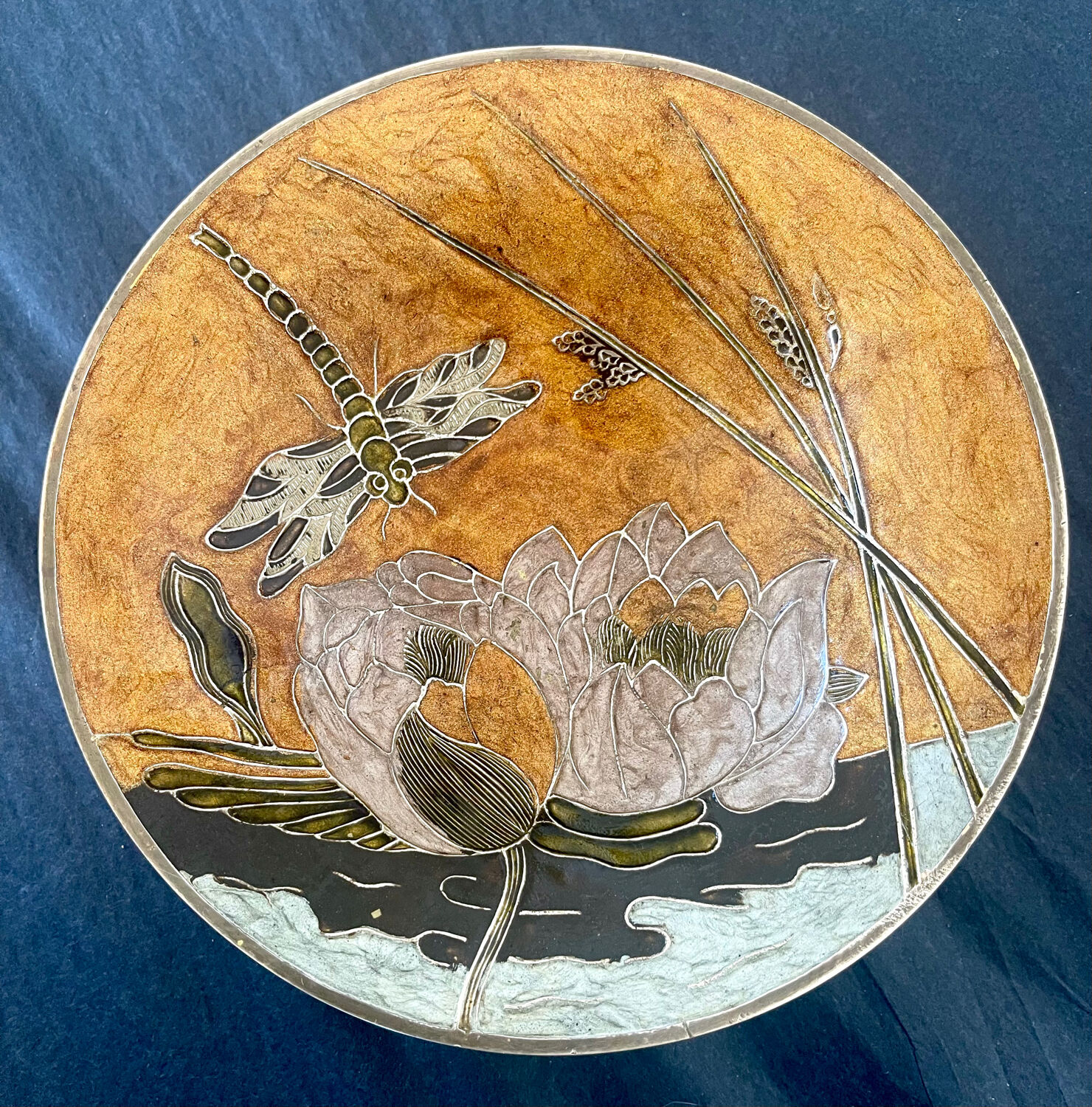 Cloisonné brass cup