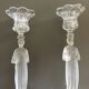Pair of glass figure candle holders